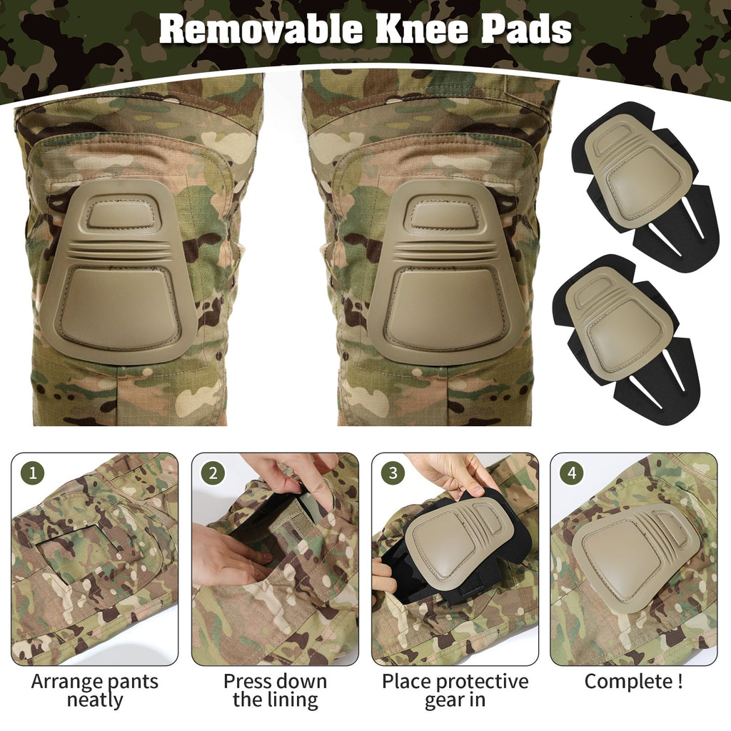 G3 Pro Combat Pants with Knee Pads Rip-Stop Tactical Pants Camouflage